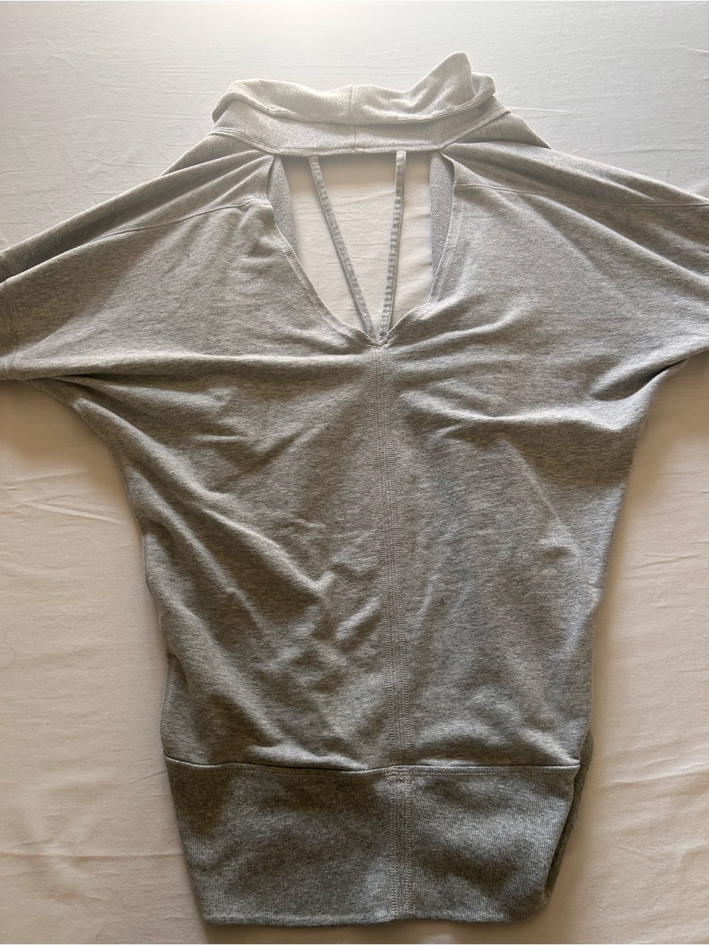 Zella Gray Open Back Dolman Sleeve Yoga Wrap Cardigan Medium - Picture 6 of 8
